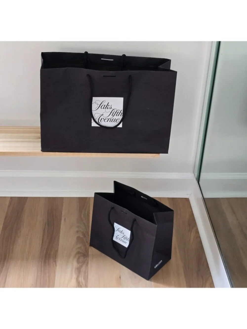 2 Authentic Saks 5th Avenue Paper Shopping Bags Totes